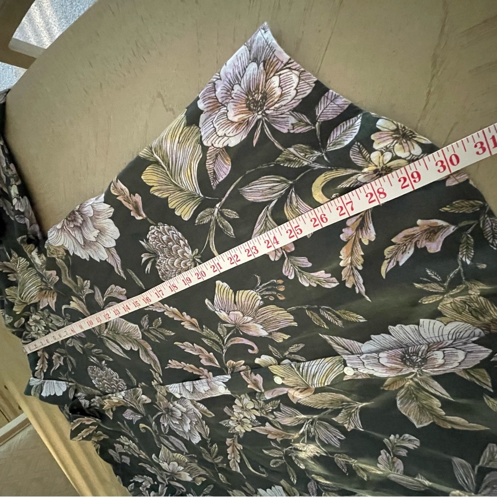 Lauren Ralph Lauren Linen Floral Blouse Olive Button Down Cottagecore XL - Picture 10 of 10